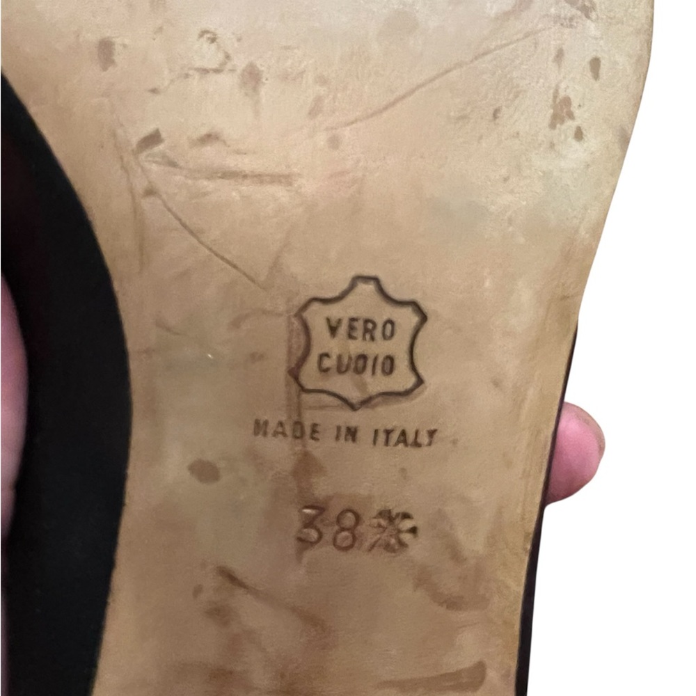 Manolo Blahnik Black Satin Flats with Ruffle Detail - Picture 3 of 4